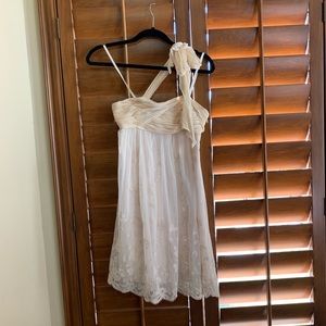 Bcbg Chiffon and Lace Ivory Midi Dress